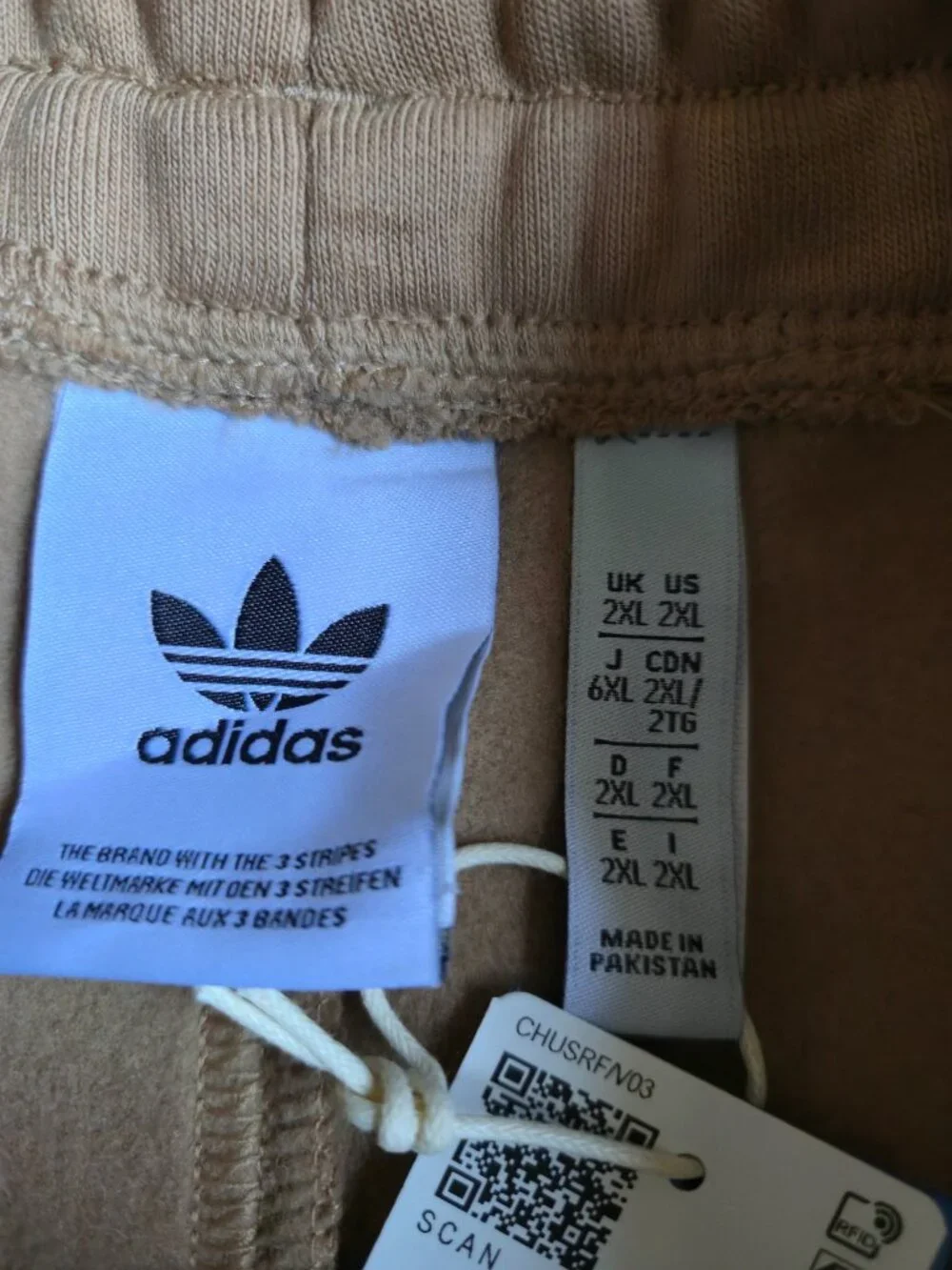 NWT adidas Originals Trefoil Essentials Fleece Joggers Cardboard Tan Men's 2XL